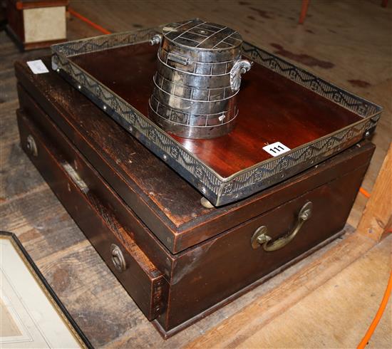 Canteen of cutlery, biascuit box and tray